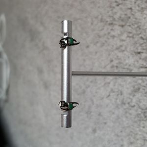 Silver Kitty Kat stone earrings